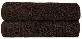 BAVLNENÉ UTERÁKY SOLANO SADA 1 KS 30X50 CM, 1 KS 50X90 CM, 1 KS 70X140 CM HNEDÁ