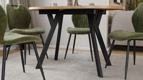 Mazzoni ALMO Dub Artisan / čierne nohy - OVÁLNY ROZKLADACÍ STÔL 120-220 cm PRE 10-12 OSÔB