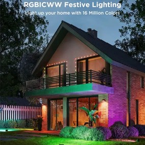 Govee - Súprava 4× stmievateľných LED reflektorov RGBICWW, 24 W, 230 V, IP66, s podporou Matter a Wi‑Fi