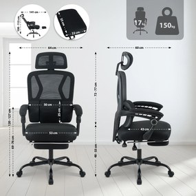 Kancelárska stolička Liberton - čierna