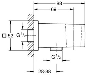 GROHE 26370DC0 - Nástenné nerezové kolienko EUPHORIA CUBE DN 15