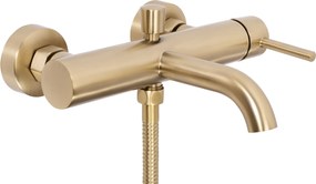 Rea Lungo, nástenná vaňová batéria s ručnou sprchovou sadou, zlatá matná, REA-B8010