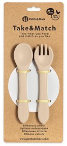 Príbor silikónový TAKE&MATCH Desert Sand 6m+