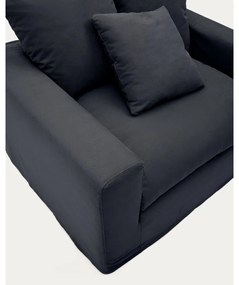 Antracitové ľanové kreslo Nora – Kave Home