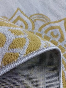 žiadna značka Moderný plyšový koberec so zlatými kvetmi 200x300