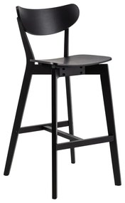 Čierne barové stoličky z kaučukového dreva v súprave 2 ks 105 cm Roxby – Actona
