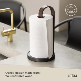 Čierny drevený stojan na papierové utierky ø 17 cm Bellwood – Umbra
