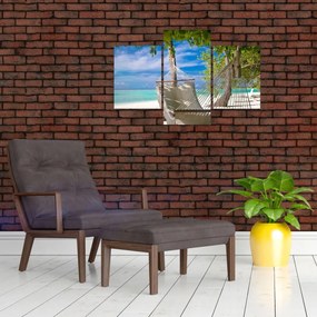 Obraz - Hojdacia sieť na pláži (90x60 cm)