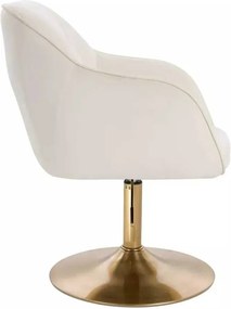 LuxuryForm DESIGN Stolička AVOLA VELUR na zlatom tanieri - biela