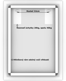 LED zrkadlo Classico 80x140cm neutrálna biela - diaľkový ovládač Farba diaľkového ovládača: Biela