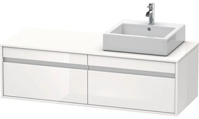 DURAVIT Ketho závesná skrinka pod umývadlo na dosku (umývadlo vpravo), 2 zásuvky, 1400 x 550 x 426 mm, biela vysoký lesk, KT6697R2222
