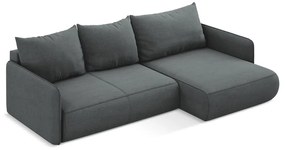 Sivá rozkladacia/s úložným priestorom rohová pohovka (pravý roh) Nanea – Makamii