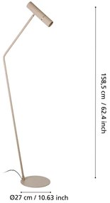 Eglo 901155 - LED Stojacia lampa CAMINIA 1xGU10/5W/230V 3000K béžová