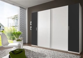 Šatníková skriňa Lotto, biela/grafitová