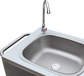 Nerezová záhradná BBQ kuchyňa s umývadlom BestBerg BBBQ-29SS / 5 horákov / 17,2 kW / strieborná