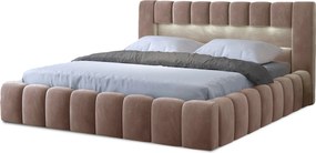 Manželská posteľ 180 cm Luxa (svetlohnedá) (s roštom, úl priest. a Led)