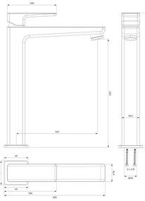 OMNIRES PM7412BL - Umývadlová batéria PARMA 27,3 cm matná čierna
