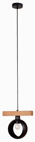 Duolla - Luster na lanku IRONLINE 1xE27/15W/230V borovica dub/čierna