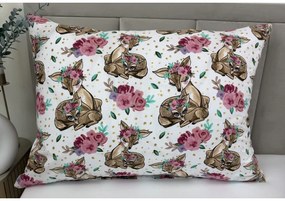 INTERMEDIC SK Detská bavlnená obliečka na vankúš Srnka ružová 45x65 cm – 100 % bavlna
