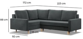 Rohová rozkladacia sedačka BLANK Comfort ľavá, hnedá