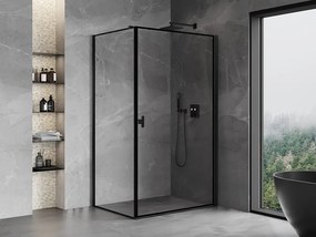 Mexen Mist-B, 1-krídlový výklopný sprchový kút, pravý, 100 x 120 cm, číre sklo-čierny rám, 8A2T-100-120-70-70-P