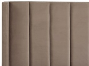 Zamatová posteľ 140 x 200 cm sivobéžová VILLETTE Beliani