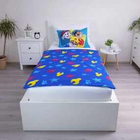 Modré bavlnené detské obliečky do postieľky 100x135 cm Paw Patrol "Pawsome days ahead" – Jerry Fabrics