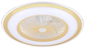 LED Stmievateľné stropné svietidlo s ventilátorom ZEPHYR LED/48W/230V zlatá + DO