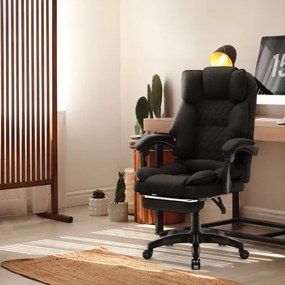 Ergonomická kancelárska stolička HC-1031 s podnožkou - čierna