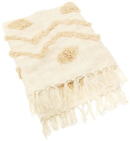 sass & belle Bavlnený prehoz Blanca Tufted Zigzag 120 x 153 cm