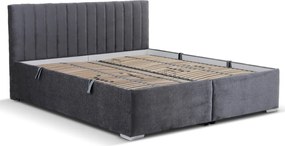 Posteľ Gita 180x200 cm, dymovo šedá látka, bez matracov
