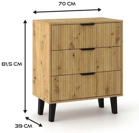 Komoda Sacar 2 (dub artisan). Akcia -21%. Vlastná spoľahlivá doprava až k Vám domov. 1132775