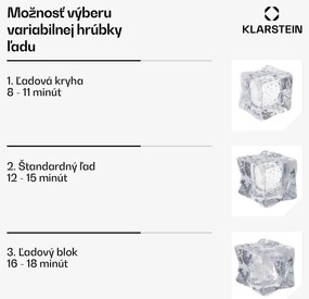 Klarstein Glacial priemyselný výrobník kociek ľadu 55 kg s LED displejom a okienkom