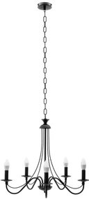 Toolight - Závesné svietidlo 5xE14 60W APP210-3CPR, čierna, OSW-08146