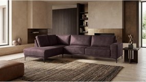 Hnedá rohová pohovka z imitácie kože (ľavý roh) Copenhagen – Scandic