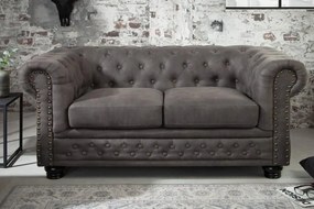 Pohovka CHESTERFIELD 2-miestna 150 cm starožitná šedá