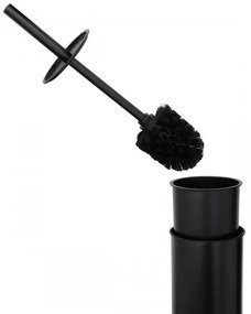 Erga Yami, držiak toaletného papiera s WC kefou a zásobníkom na papier, čierna, ERG-YKA-P.YAMI-FB