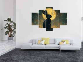 Obraz - Zajac s mesiacom (150x105 cm)