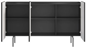 Komoda Malmi 150 cm - čierny mat / čierna