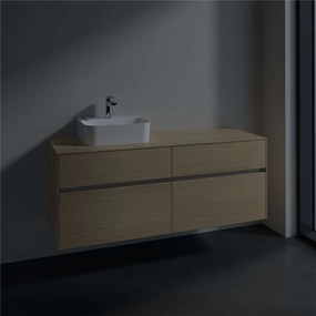 VILLEROY &amp; BOCH Collaro závesná skrinka pod umývadlo na dosku (umývadlo vľavo), 4 zásuvky, 1400 x 500 x 548 mm, Nordic Oak, C10100VJ