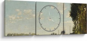 Obraz - Claude Monet, Argenteuil, reprodukcia (s hodinami) (90x30 cm)