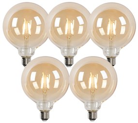 Sada 5 inteligentných LED žiaroviek E27 G125 zlatá 4,9 W 470 lm 1800-4000 K