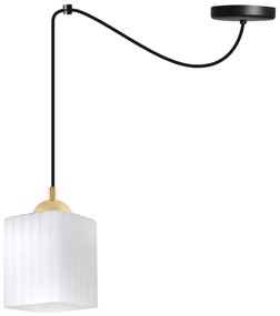 Závesné svietidlo Riffle Square Spider, 1x biele sklenené tienidlo, b/g