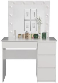 Toaletný stolík Micras 2 (biela) (P) (so zrkadlom) (s LED osvetlením). Akcia -21%. Vlastná spoľahlivá doprava až k Vám domov. 1132476