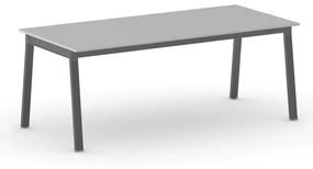 Kancelársky pracovný stôl PRIMO BASIC, čierna podnož, 2000 x 900 mm, sivá