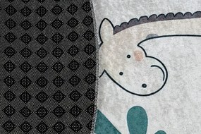 Detský koberec protišmykový BAMBINO 61570 krémový / zelený kruh