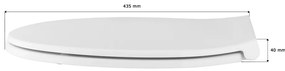 Gamma Porto, toaletné WC sedátko 445x370mm z polypropylénu s pomalým zatváraním, biela, GMA-PORTO