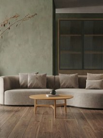 Mazzoni BELLUNO Prírodný jaseň - DREVENÝ KONFERENČNÝ STOLÍK Ø65 cm OKRÚHLY MODERN CLASSIC