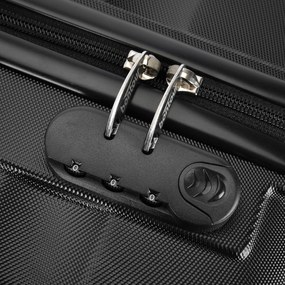 BONTOUR „Wave“ 3-dielna súprava kufrov s dvojitými kolieskami, s TSA zámkom, čierna