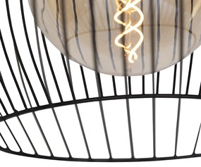 Dizajnové okrúhle závesné svietidlo čierne 40 cm - Dos